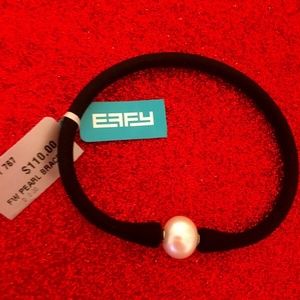 COPY - NEW! Effy Black Rubber & Freshwater Pearl …